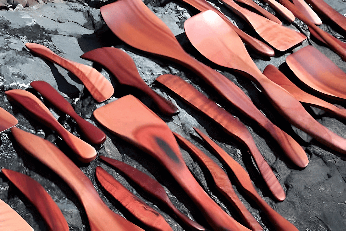 Arbutus wood with fine grain and a warm reddish color