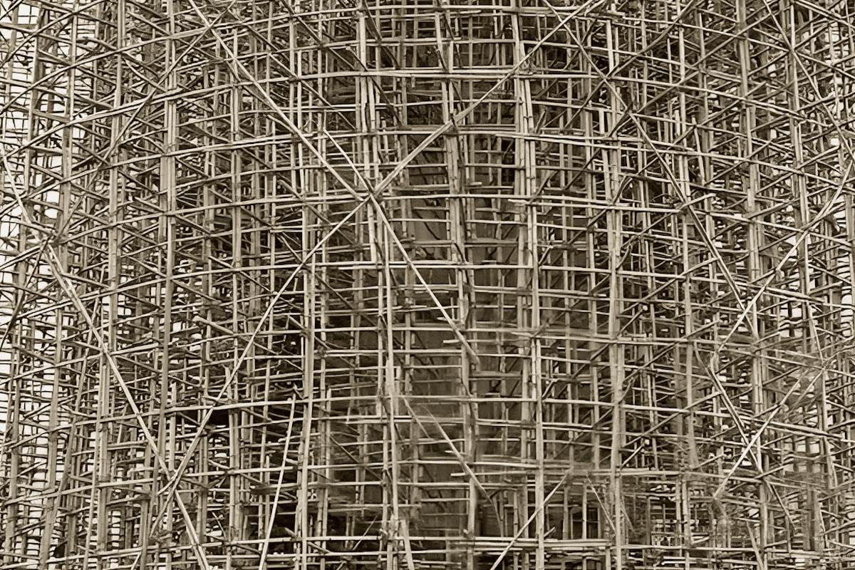 Bamboo scaffolding in China
