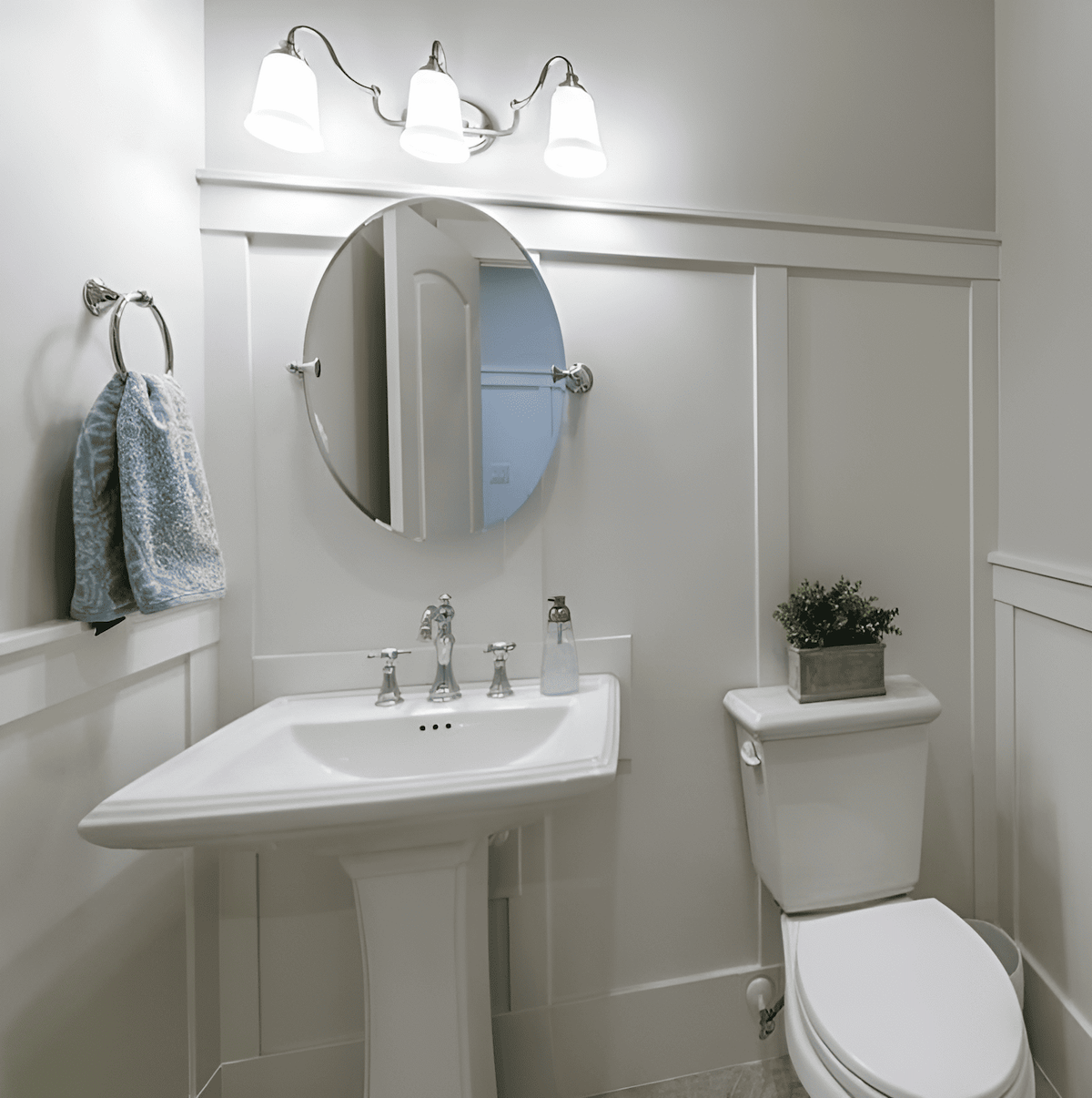 bathroom wainscoting made from moisture-resistant materials
