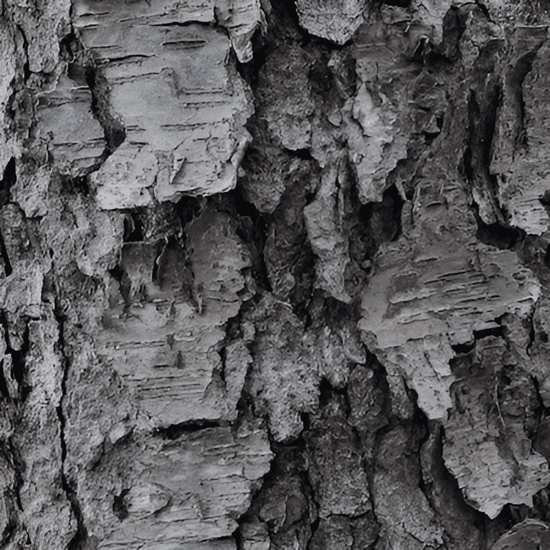 close-up of black cherry tree bark used for timber identification