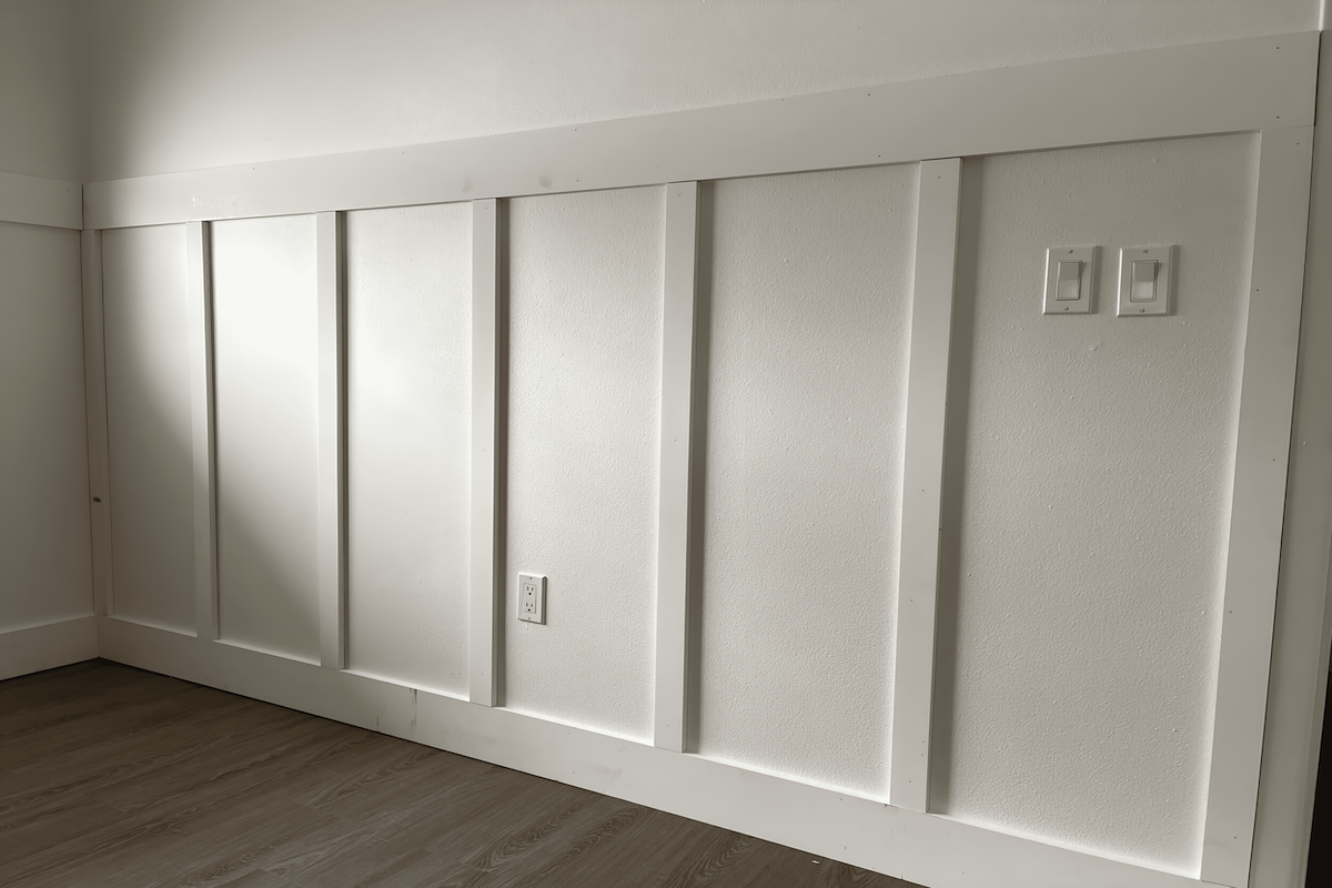 board and batten wainscoting with framed panels and stiles