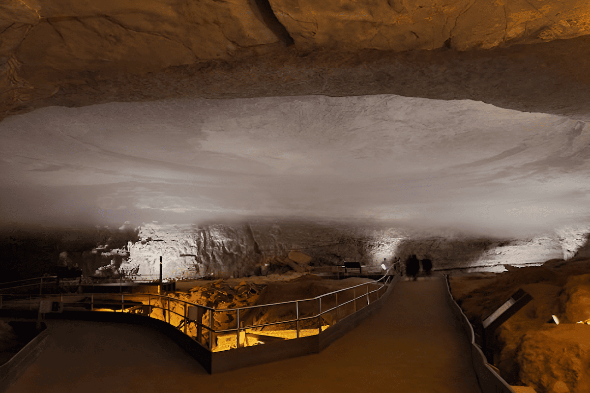 clouds and mist forming inside Son Doong Cave