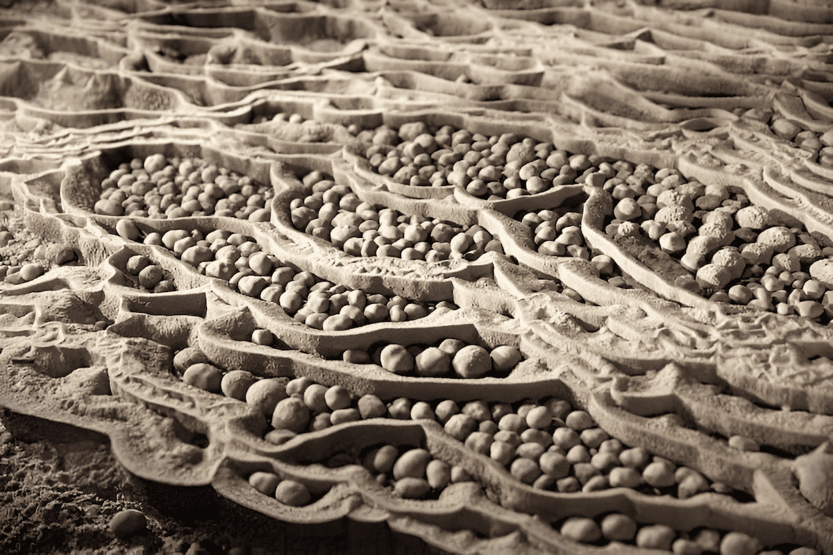 cave pearls formed by dripping water over centuries