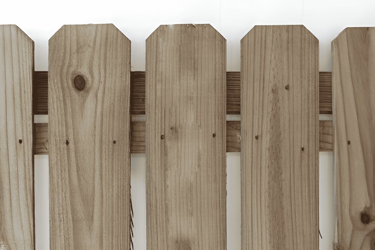 spruce wood dog's ear fence