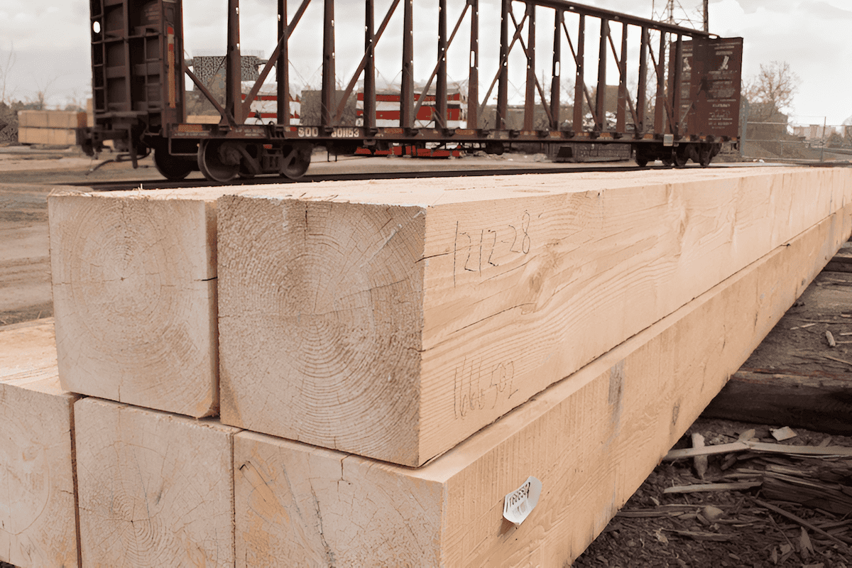 clear, knot-free Douglas fir bridge timber
