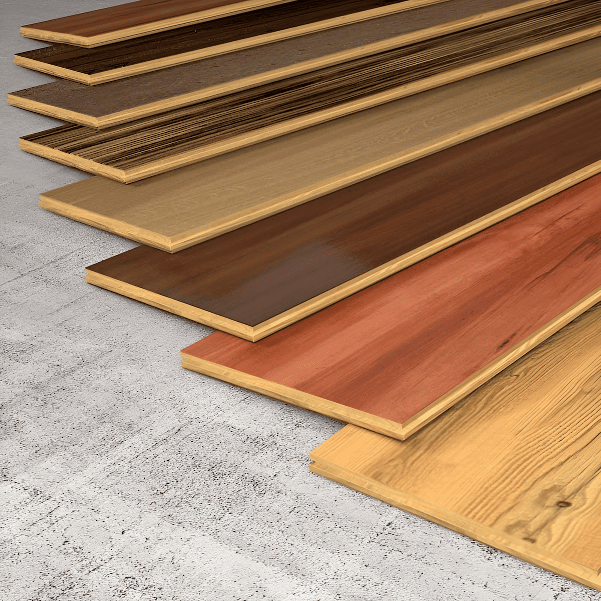 layered hardwood used to make engineered hardwood floors