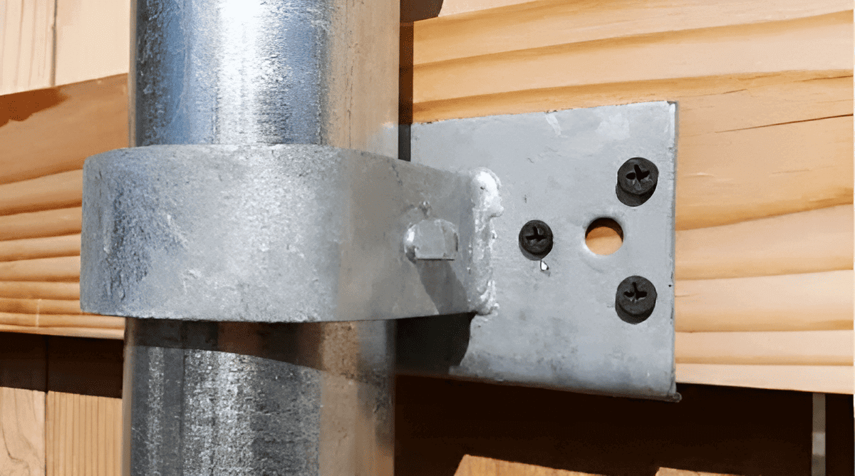 Metal fence post brackets