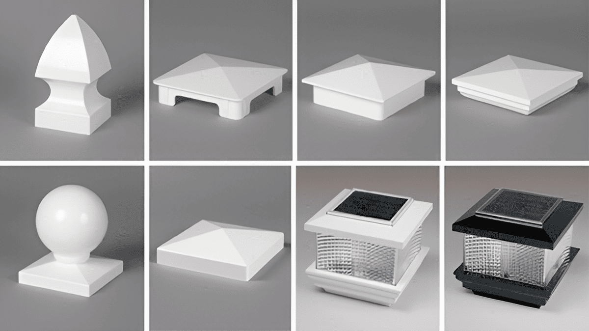 Plastic fence post caps choices in design sizes