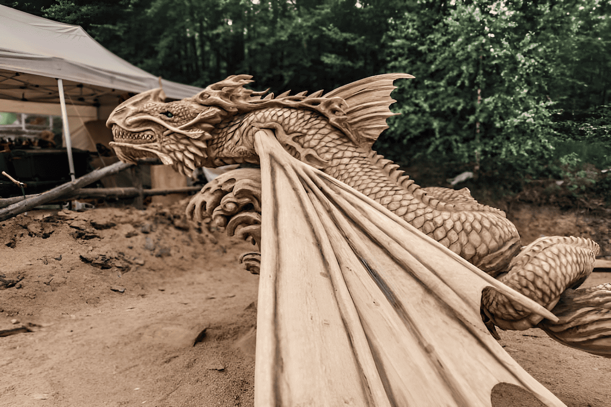 Winternational chainsaw carving competition in Germany