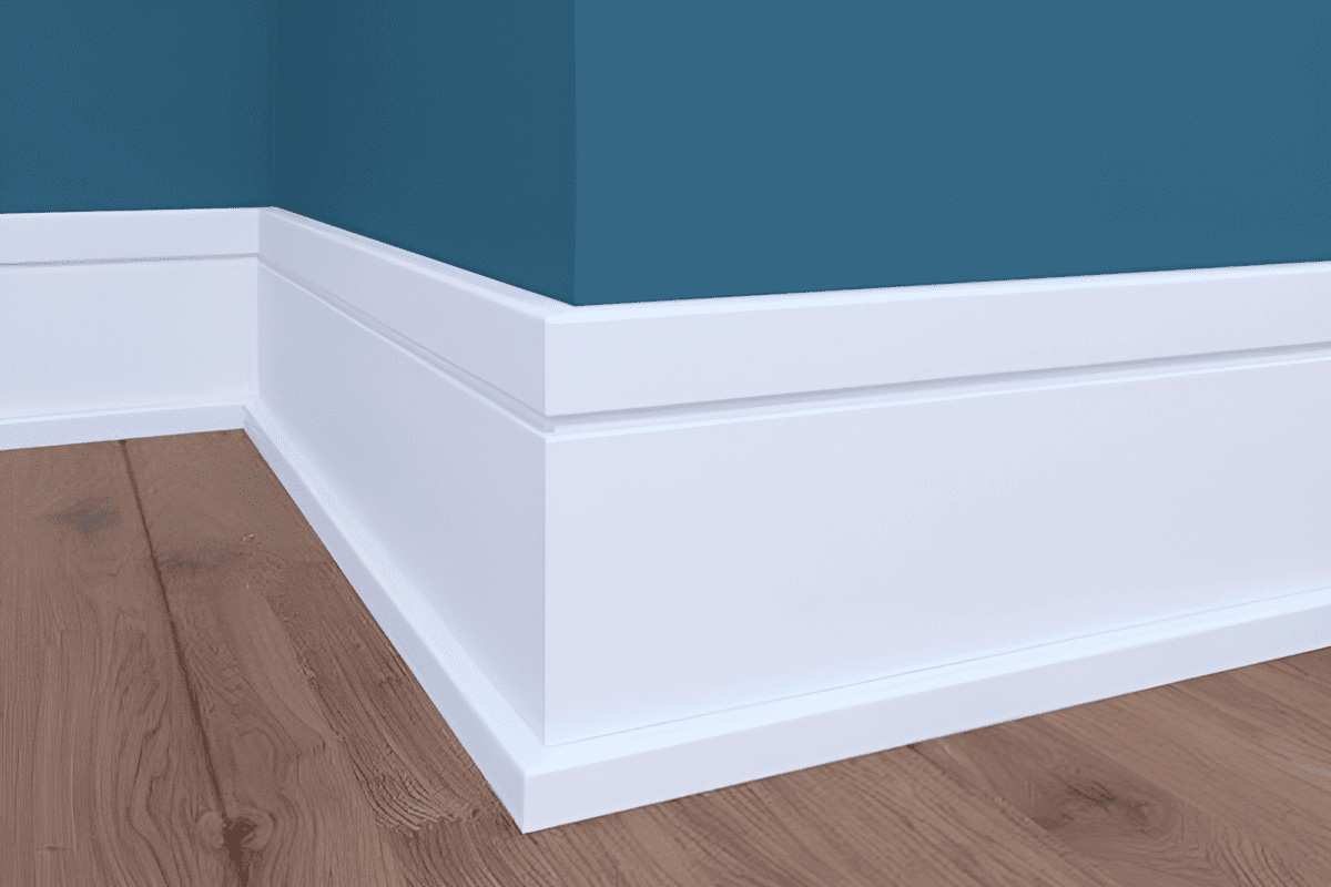 medium density fiberboard baseboard ready for paint