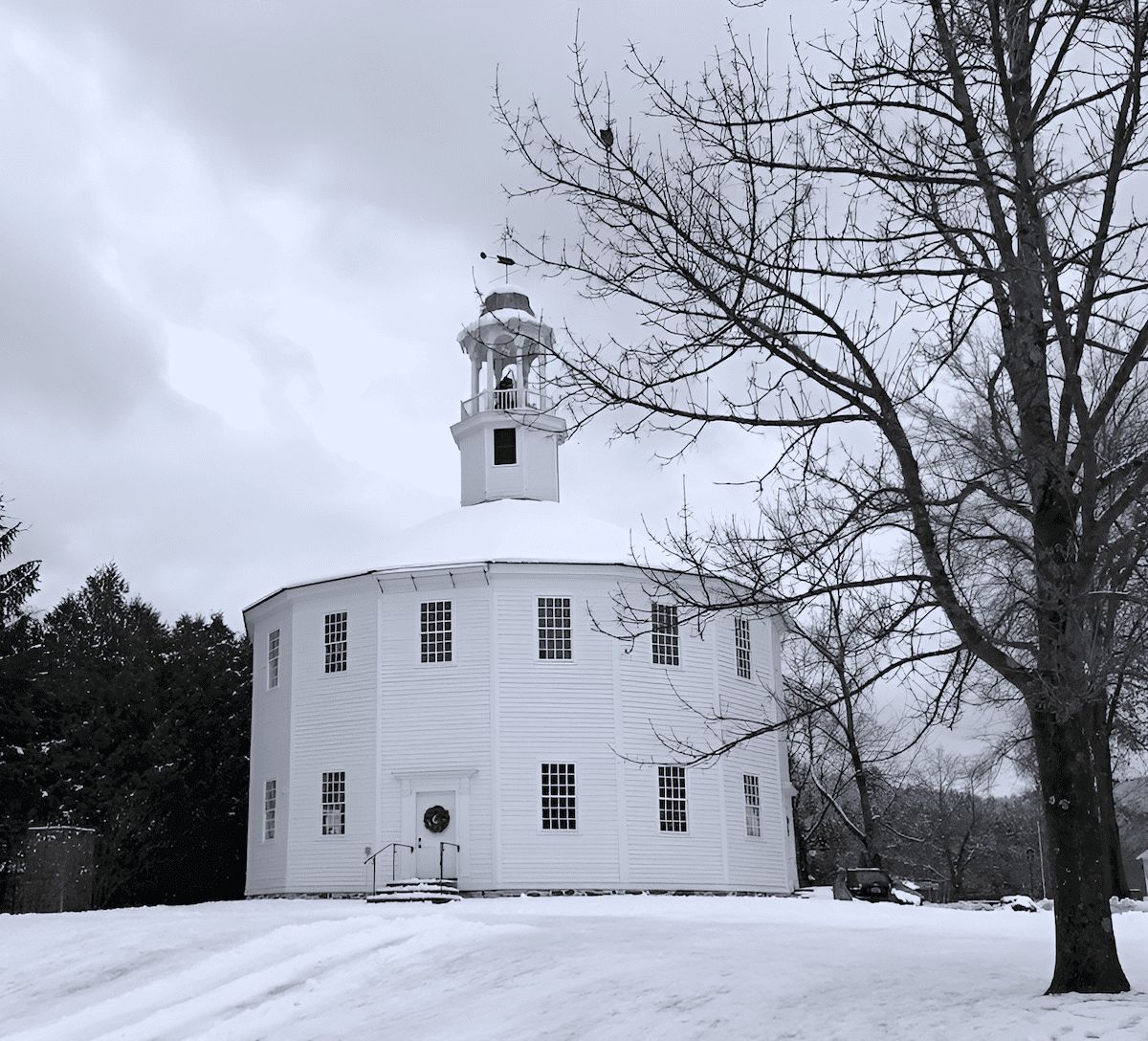 octagonal wood church with central tower
