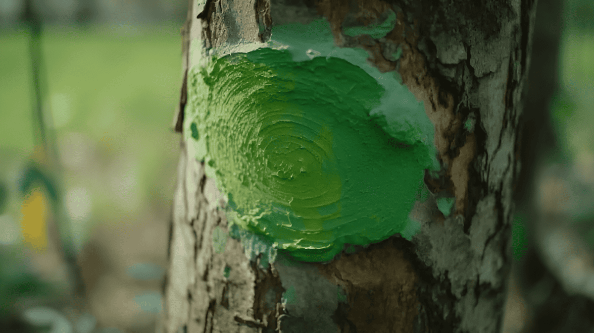 using a wound paste product to repair tree bark damage