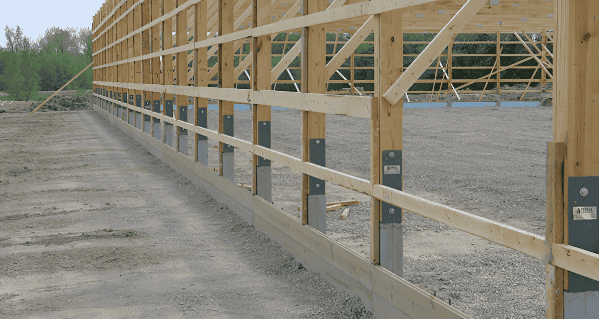 girting and wall framing in a post-frame pole barn