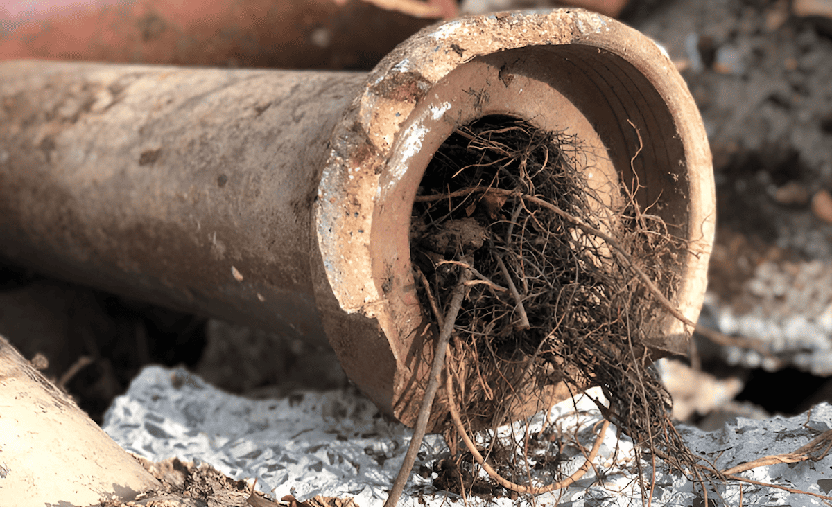 damage to pipes caused by tree rhizome roots