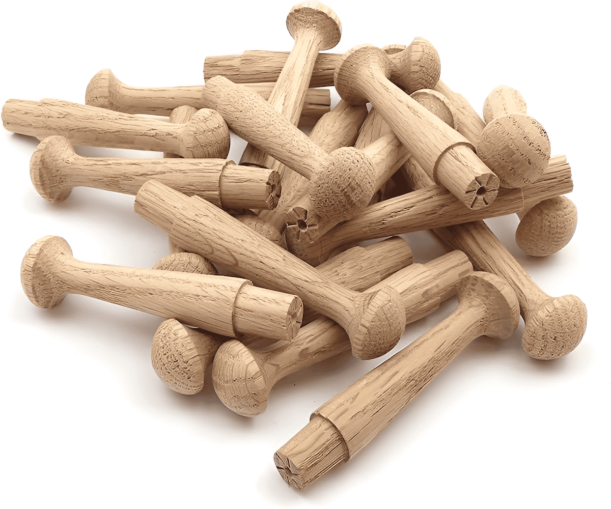 Shaker wood pegs made from maple