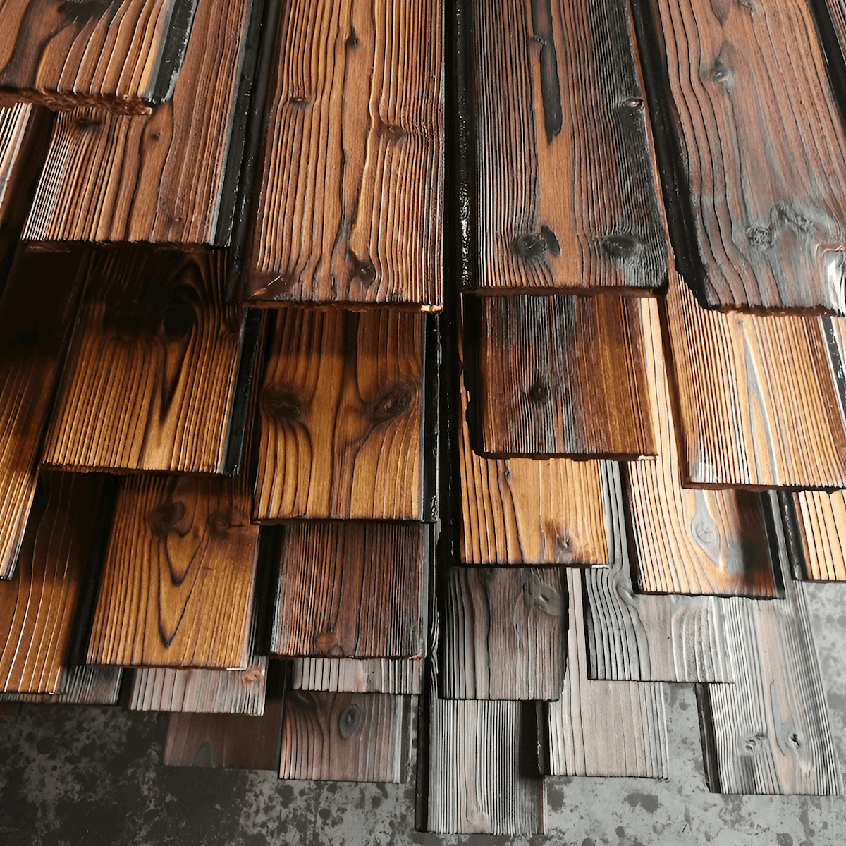 shou sugi ban charred wood siding on a japanese-style building