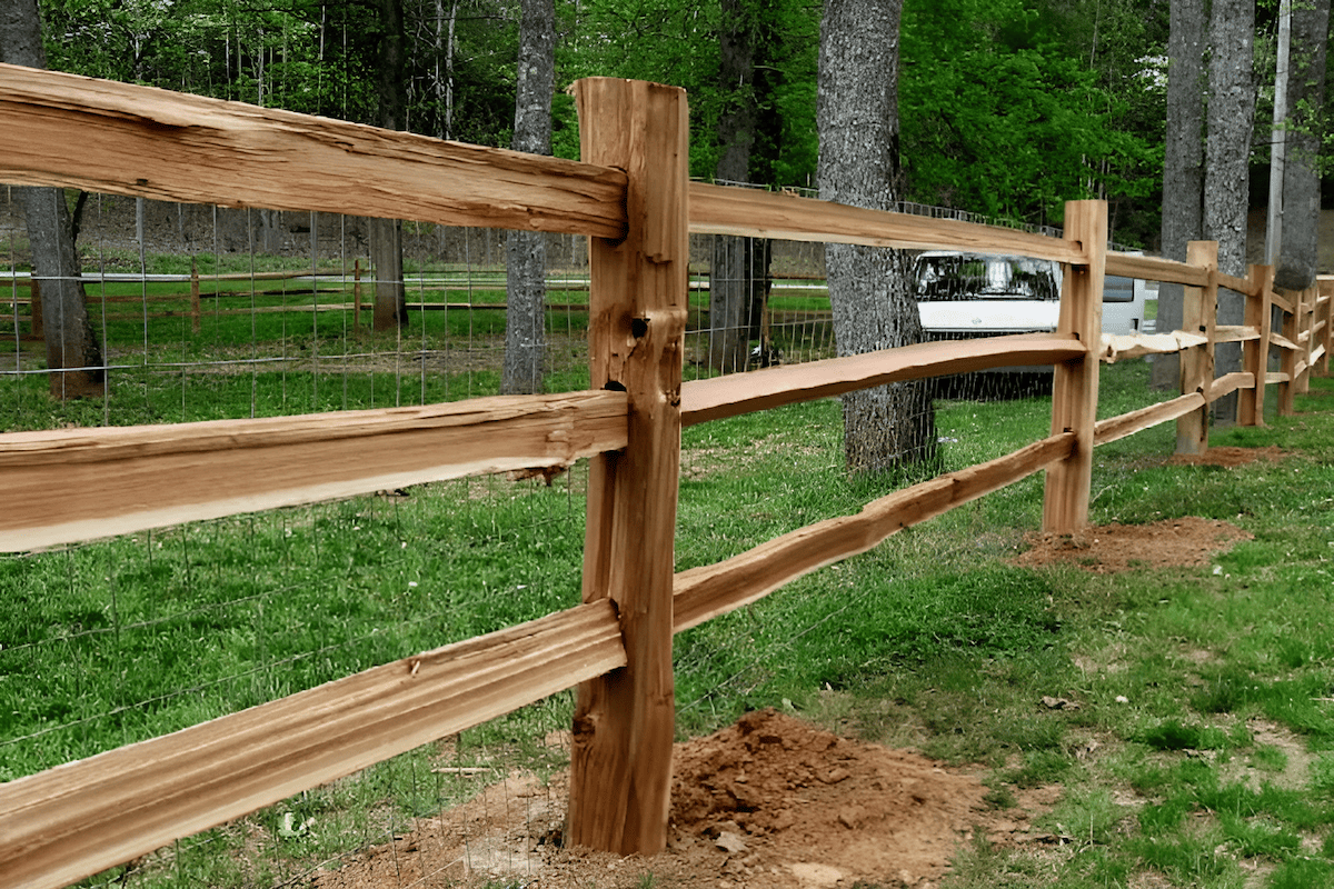 western red cedar split rail fencing