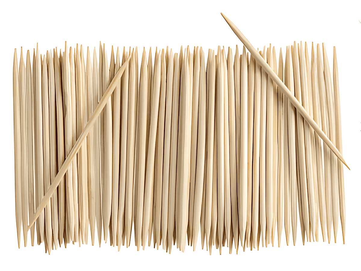 Plain wood tooth picks made from birch and bamboo
