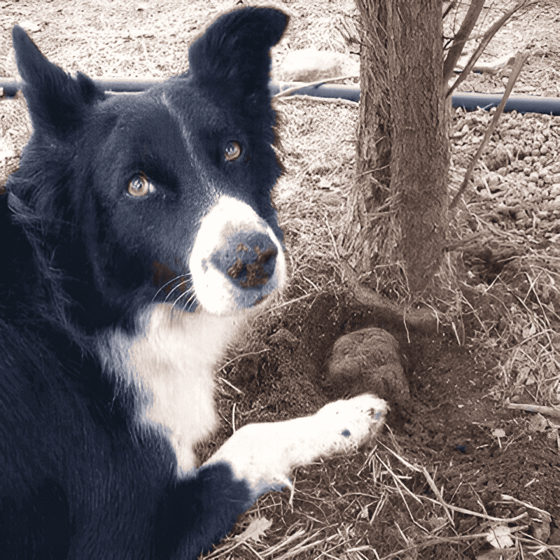 dog digging for truffles