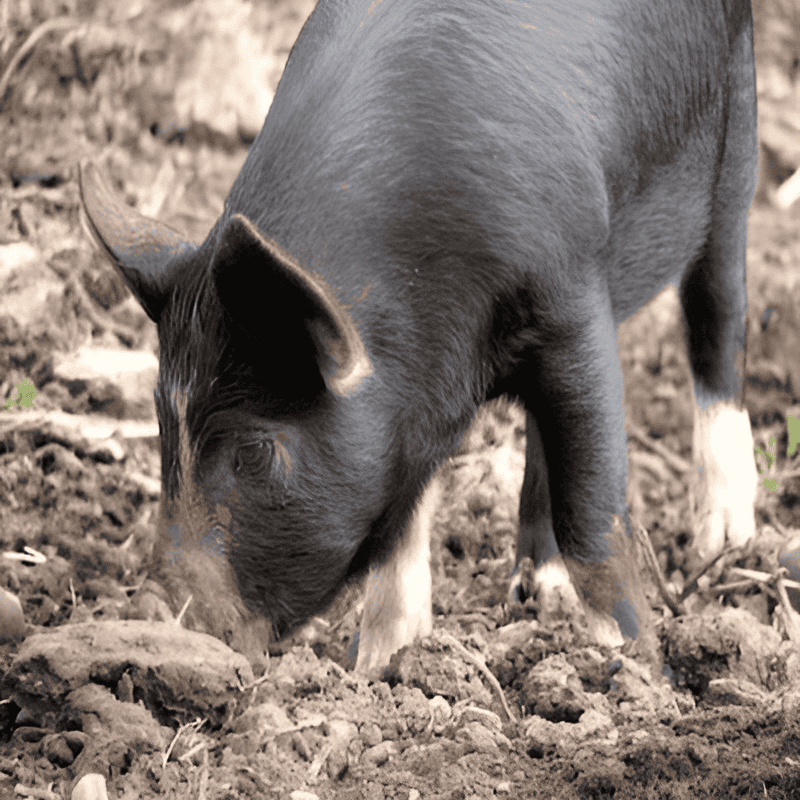 pig digging for truffles