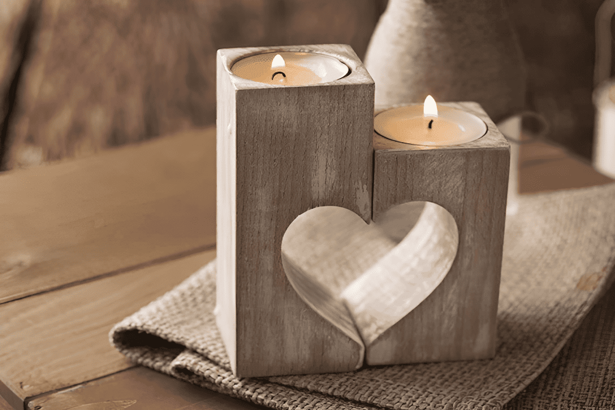 tree wood candle holders
