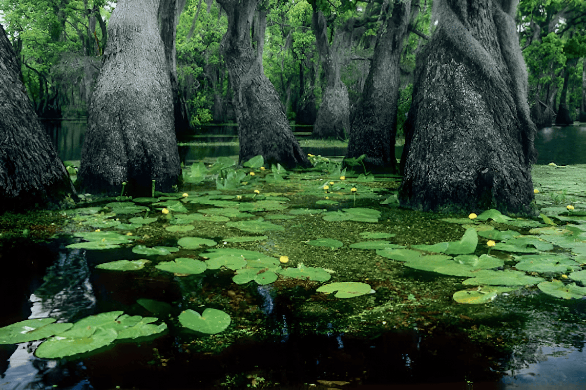 water tupelo grove in Louisiana swamp