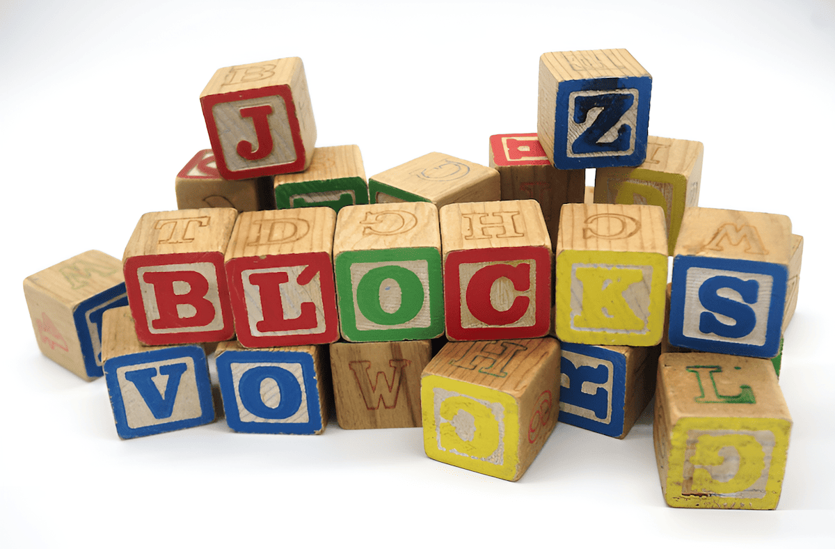 wooden alphabet blocks and educational toys for kids
