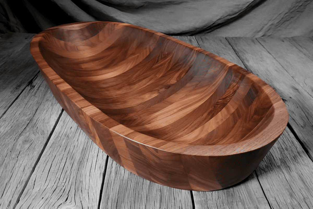 Black walnut burl wood bowl
