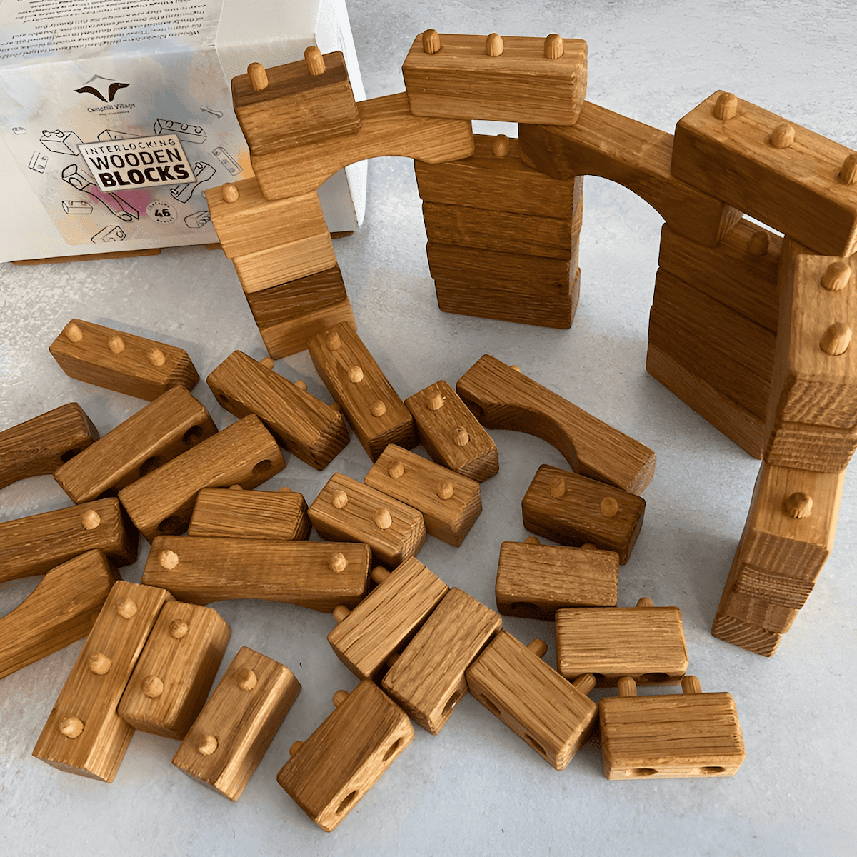 natural wooden building blocks for kids under six