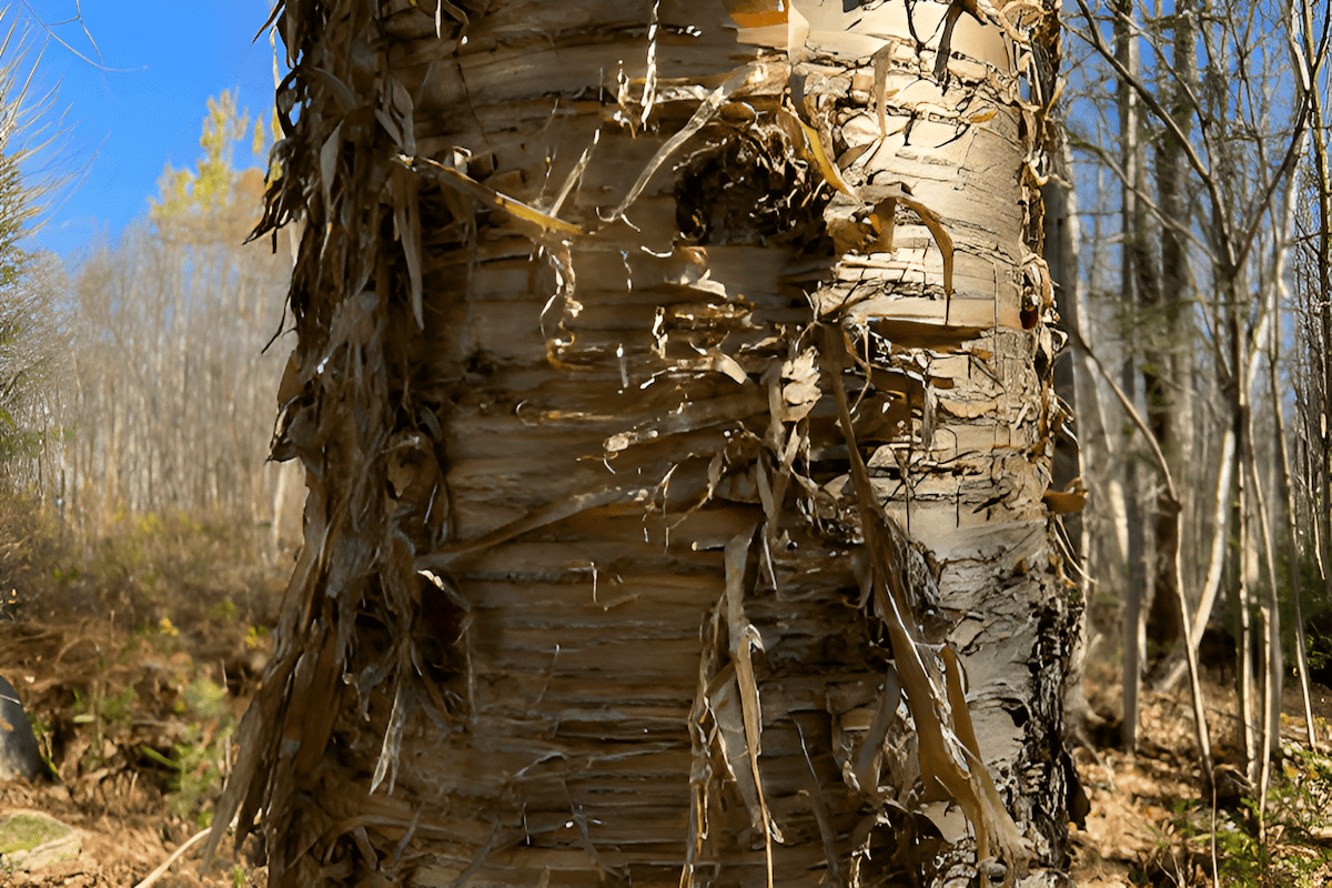 Birch tree plantation